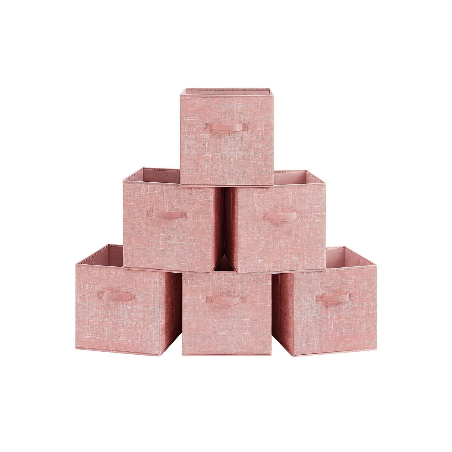 13-Inch Non-Woven Fabric Bins with Double Handles Jelly Pink FredCo