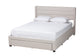 Baxton Studio Braylon Mid-Century Modern Transitional Beige Fabric and Dark Brown Finished Wood Queen Size 3-Drawer Storage Platform Bed