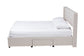 Baxton Studio Braylon Mid-Century Modern Transitional Beige Fabric and Dark Brown Finished Wood Full Size 3-Drawer Storage Platform Bed