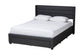 Baxton Studio Braylon Mid-Century Modern Transitional Charcoal Grey Fabric and Dark Brown Finished Wood Queen Size 3-Drawer Storage Platform Bed