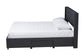 Baxton Studio Braylon Mid-Century Modern Transitional Charcoal Grey Fabric and Dark Brown Finished Wood Full Size 3-Drawer Storage Platform Bed
