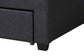 Baxton Studio Braylon Mid-Century Modern Transitional Charcoal Grey Fabric and Dark Brown Finished Wood Full Size 3-Drawer Storage Platform Bed