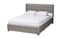 Baxton Studio Braylon Mid-Century Modern Transitional Light Grey Fabric and Dark Brown Finished Wood Queen Size 3-Drawer Storage Platform Bed
