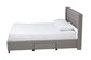 Baxton Studio Braylon Mid-Century Modern Transitional Light Grey Fabric and Dark Brown Finished Wood Queen Size 3-Drawer Storage Platform Bed