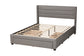 Baxton Studio Braylon Mid-Century Modern Transitional Light Grey Fabric and Dark Brown Finished Wood Queen Size 3-Drawer Storage Platform Bed