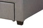 Baxton Studio Braylon Mid-Century Modern Transitional Light Grey Fabric and Dark Brown Finished Wood Queen Size 3-Drawer Storage Platform Bed
