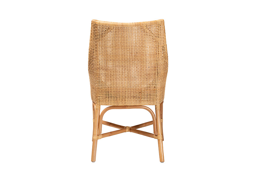 bali & pari Bella Modern Bohemian Natural Brown Rattan Dining Chair