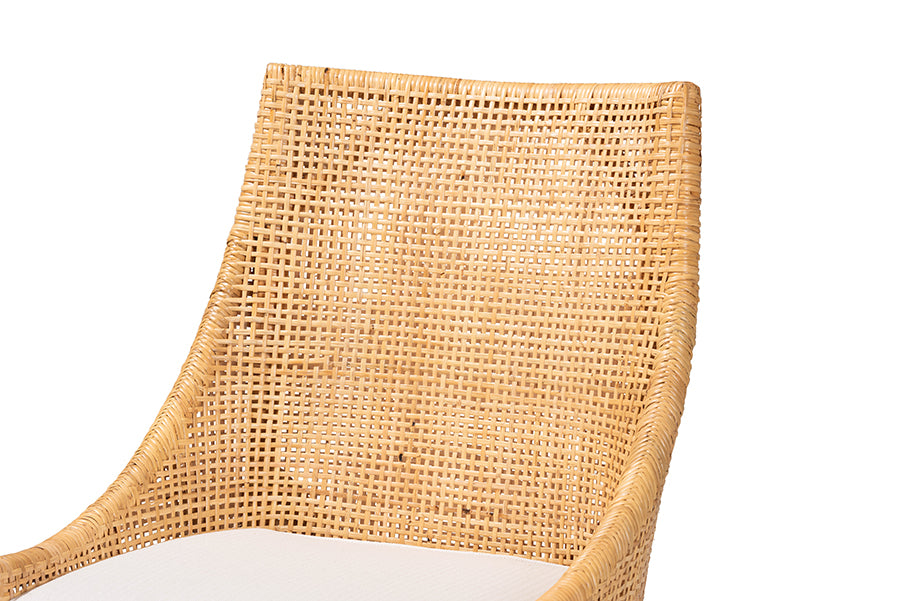 bali & pari Bella Modern Bohemian Natural Brown Rattan Dining Chair