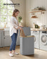 130L 2-Section Large Laundry Hamper Dove Gray FredCo