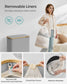 130L 2-Section Large Laundry Hamper Dove Gray FredCo
