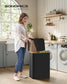130L 2-Section Laundry Hamper with Lid Ink Black FredCo