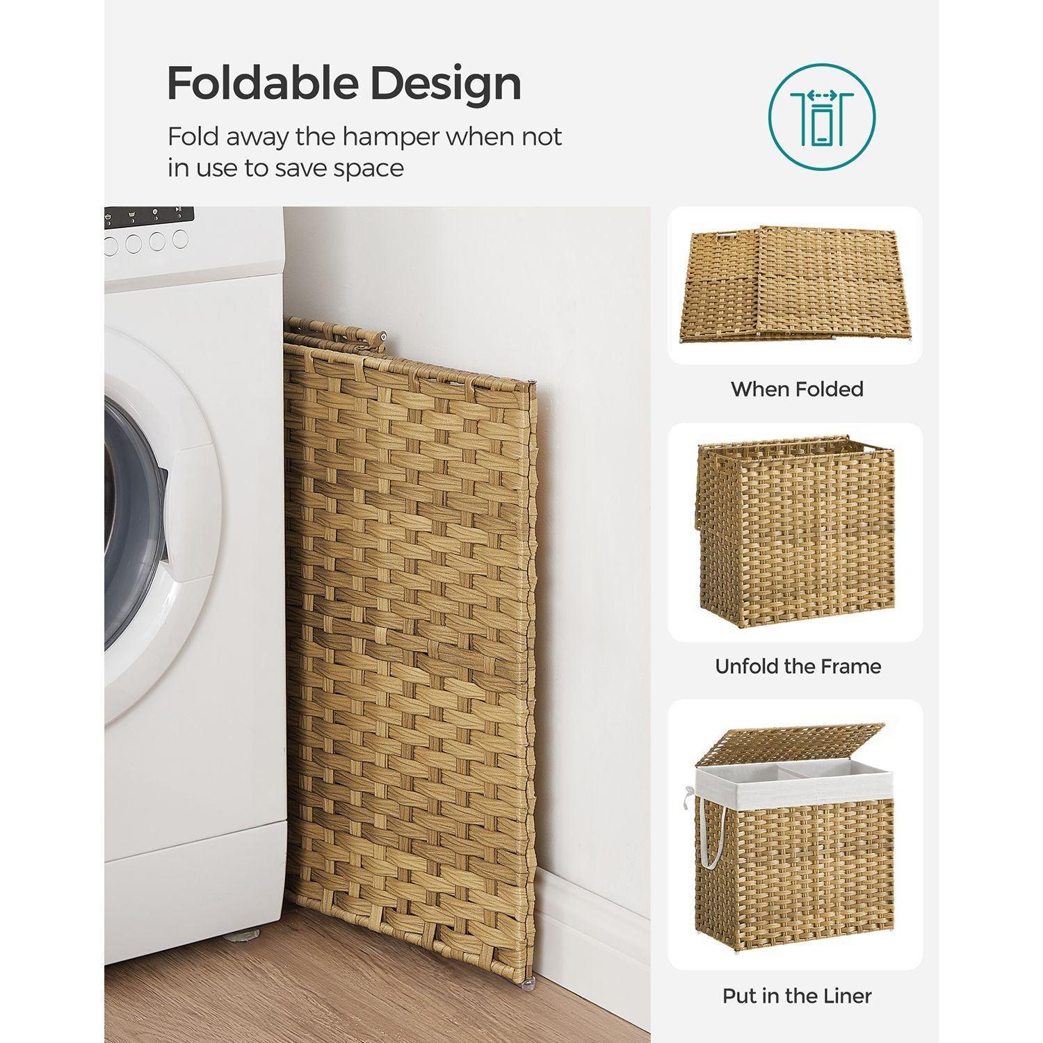 130L Clothes Hamper with 6 Mesh Bags FredCo