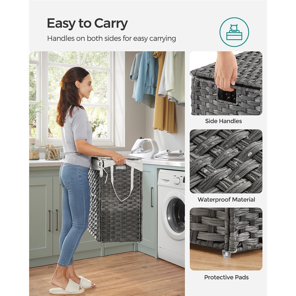 130L Clothes Hamper with Removable Liner Bags FredCo