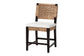Alise Modern Bohemian Dark Brown Mahogany Wood and Banana Fiber Dining Chair