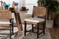 Alise Modern Bohemian Dark Brown Mahogany Wood and Banana Fiber Dining Chair