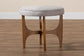 Baxton Studio Theo Japandi Greyish Beige Fabric and Walnut Brown Finished Wood Ottoman Footstool