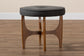 Baxton Studio Theo Japandi Dark Grey Fabric and Walnut Brown Finished Wood Ottoman Footstool