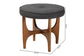Baxton Studio Theo Japandi Dark Grey Fabric and Walnut Brown Finished Wood Ottoman Footstool