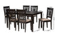 Baxton Studio Olympia Modern Beige Fabric and Espresso Brown Finished Wood 7-Piece Dining Set