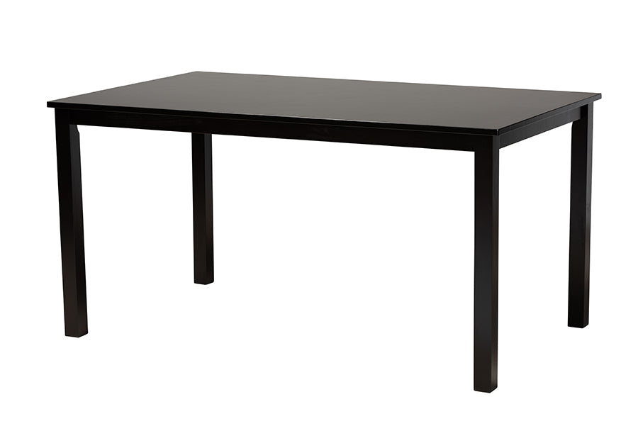 Baxton Studio Olympia Modern Beige Fabric and Espresso Brown Finished Wood 7-Piece Dining Set