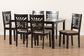 Baxton Studio Olympia Modern Beige Fabric and Espresso Brown Finished Wood 7-Piece Dining Set