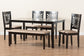 Baxton Studio Olympia Modern Beige Fabric and Espresso Brown Finished Wood 6-Piece Dining Set