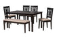 Baxton Studio Olympia Modern Beige Fabric and Espresso Brown Finished Wood 6-Piece Dining Set