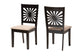 Baxton Studio Olympia Modern Beige Fabric and Espresso Brown Finished Wood 2-Piece Dining Chair Set