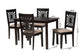 Baxton Studio Olympia Modern Beige Fabric and Espresso Brown Finished Wood 5-Piece Dining Set