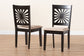 Baxton Studio Olympia Modern Beige Fabric and Espresso Brown Finished Wood 2-Piece Dining Chair Set