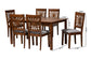 Baxton Studio Olympia Modern Grey Fabric and Walnut Brown Finished Wood 7-Piece Dining Set