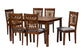Baxton Studio Olympia Modern Grey Fabric and Walnut Brown Finished Wood 7-Piece Dining Set