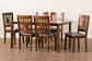 Baxton Studio Olympia Modern Grey Fabric and Walnut Brown Finished Wood 7-Piece Dining Set