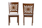 Baxton Studio Olympia Modern Grey Fabric and Walnut Brown Finished Wood 2-Piece Dining Chair Set