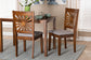 Baxton Studio Olympia Modern Grey Fabric and Walnut Brown Finished Wood 2-Piece Dining Chair Set