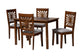 Baxton Studio Olympia Modern Grey Fabric and Walnut Brown Finished Wood 5-Piece Dining Set