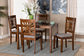 Baxton Studio Olympia Modern Grey Fabric and Walnut Brown Finished Wood 5-Piece Dining Set