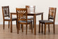 Baxton Studio Olympia Modern Grey Fabric and Walnut Brown Finished Wood 5-Piece Dining Set