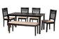 Baxton Studio Genesis Modern Beige Fabric and Dark Brown Finished Wood 6-Piece Dining Set