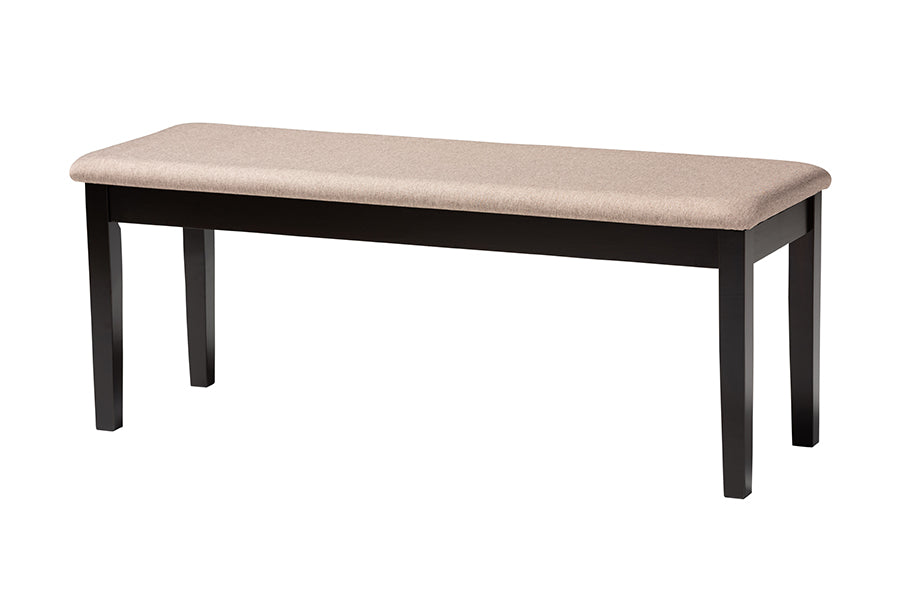 Baxton Studio Genesis Modern Beige Fabric and Dark Brown Finished Wood 6-Piece Dining Set