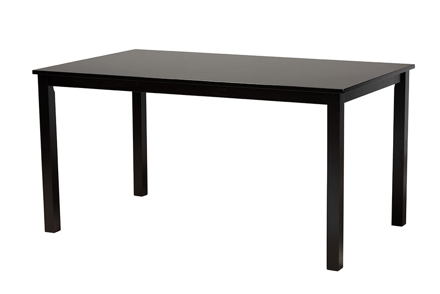 Baxton Studio Genesis Modern Beige Fabric and Dark Brown Finished Wood 6-Piece Dining Set