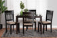 Baxton Studio Genesis Modern Beige Fabric and Dark Brown Finished Wood 5-Piece Dining Set