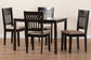 Baxton Studio Genesis Modern Beige Fabric and Dark Brown Finished Wood 5-Piece Dining Set
