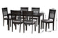 Baxton Studio Genesis Modern Grey Fabric and Dark Brown Finished Wood 7-Piece Dining Set