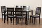 Baxton Studio Genesis Modern Grey Fabric and Dark Brown Finished Wood 7-Piece Dining Set