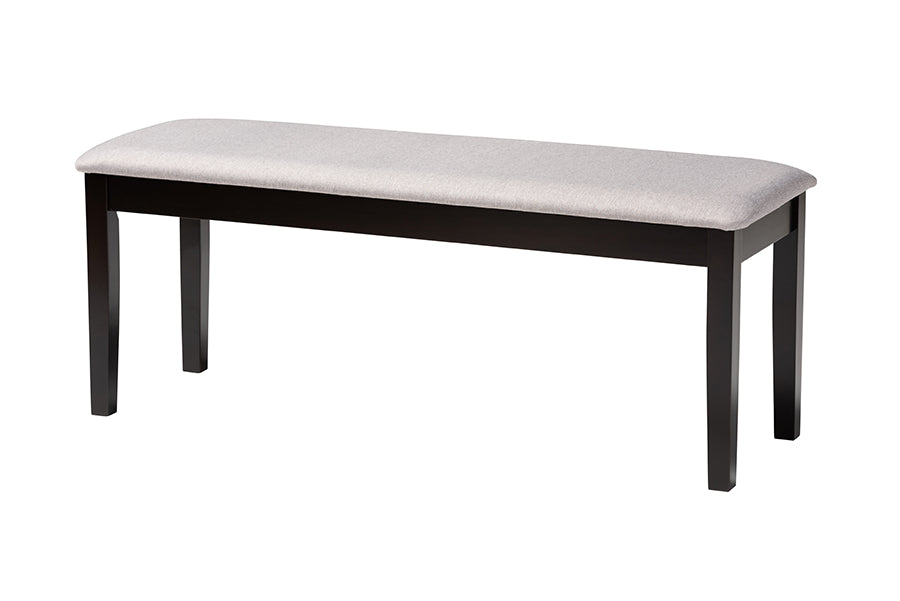 Baxton Studio Genesis Modern Grey Fabric and Dark Brown Finished Wood 6-Piece Dining Set