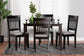 Baxton Studio Genesis Modern Grey Fabric and Dark Brown Finished Wood 5-Piece Dining Set