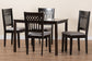 Baxton Studio Genesis Modern Grey Fabric and Dark Brown Finished Wood 5-Piece Dining Set