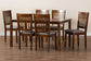 Baxton Studio Genesis Modern Grey Fabric and Walnut Brown Finished Wood 7-Piece Dining Set
