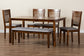 Baxton Studio Genesis Modern Grey Fabric and Walnut Brown Finished Wood 6-Piece Dining Set